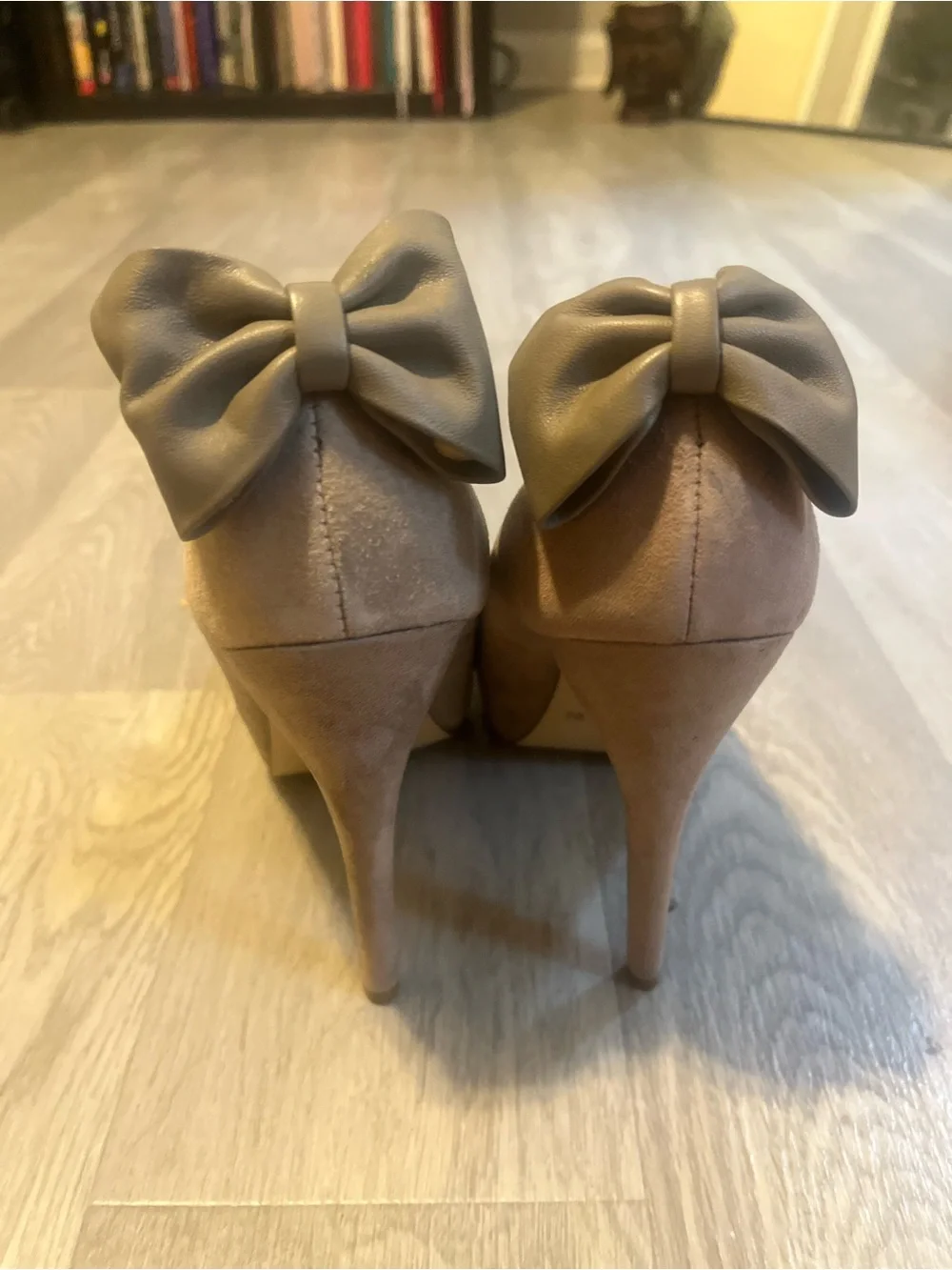 Dolce Vita Suede Bow Accent High Heel Pumps in Taupe